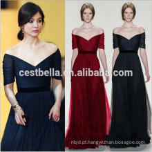 Off Shoulder Short Sleeve formal Long Maxi Evening Dress Evening Gown